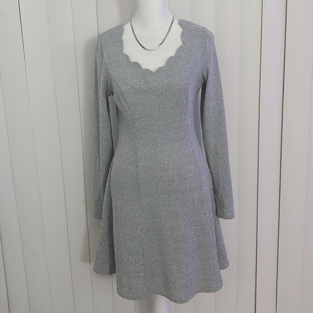 Grey Long Sleeve Dress